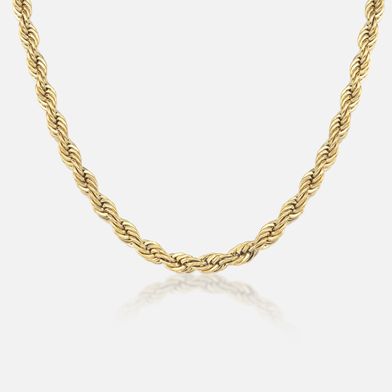 ROPE GOLD NECKLACE - 5 MM - Galis jewelry