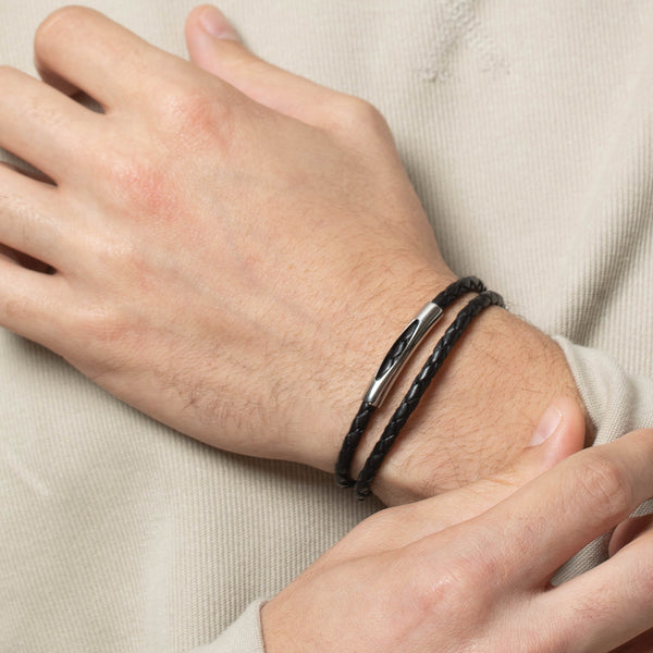 Black Lio – Leather Bracelet - Galis jewelry